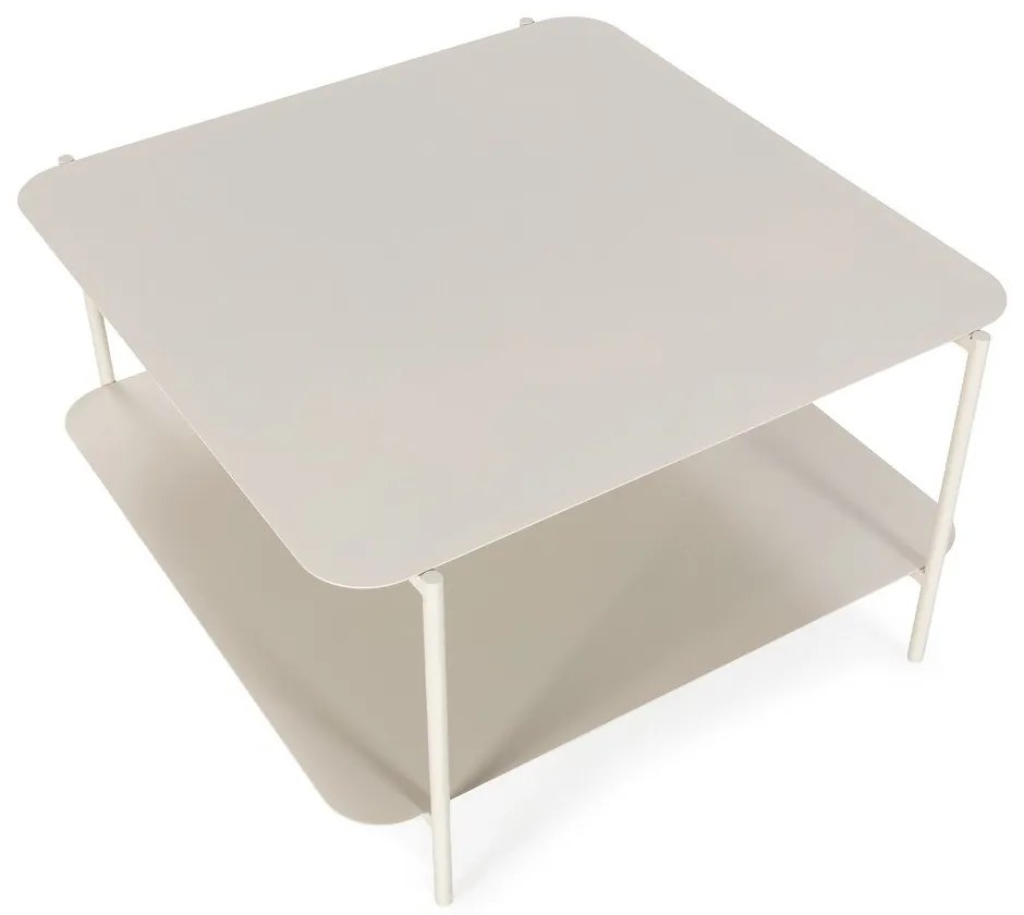 Krémovobiely kovový konferenčný stolík 70x73 cm Beatrix – MOME