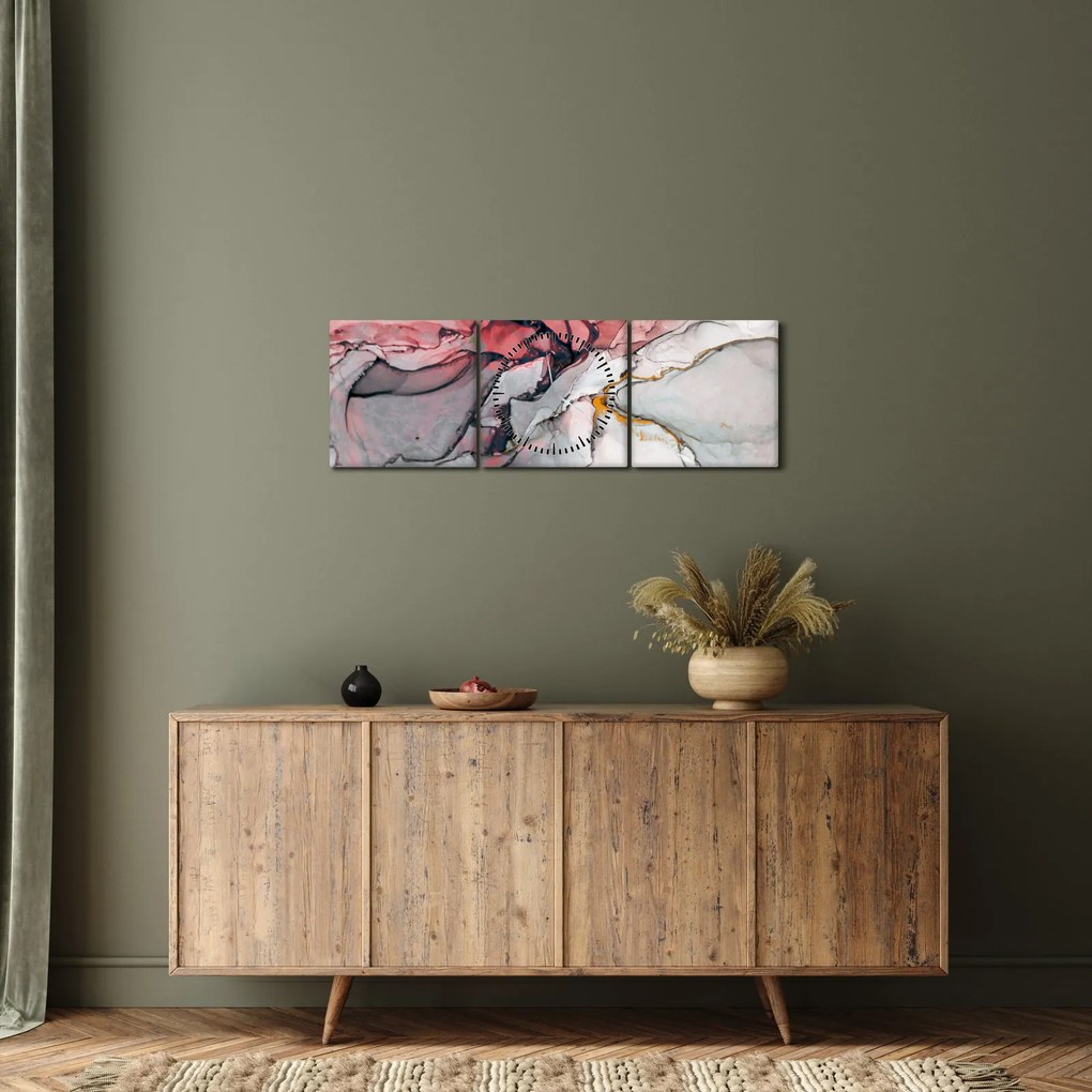 Obraz abstrakcie (s hodinami) (90x30 cm)