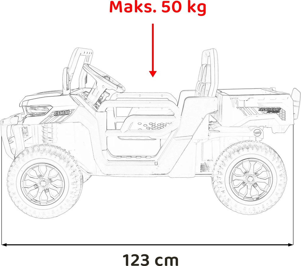 Ramiz Detský Pick-Up Speed 900 Červená + pohon 4x4