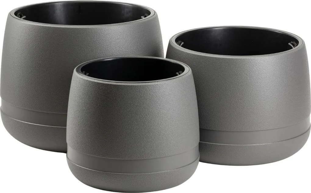 PLASTOVÝ KVETINÁČ LUNA VASE 42X32 CM ANTRACITOVÁ