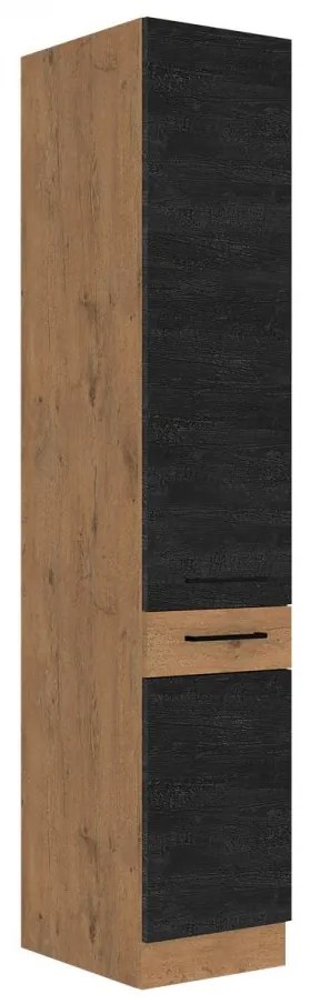 Vysoká kuchynská skrinka Woodline 40 DK-210 2F, Farby: dub lancelot + dark wood