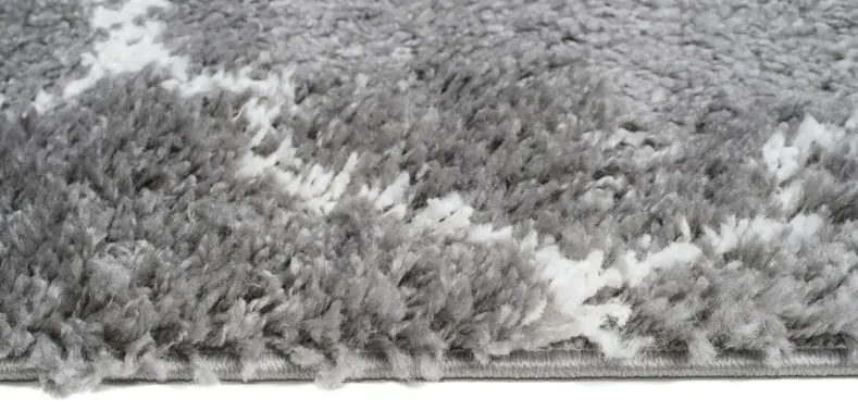 Huňatý šedý vzorovaný behúň Šírka: 100 cm | Dĺžka: 200 cm