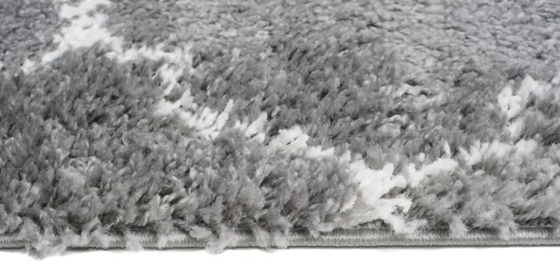 Huňatý šedý vzorovaný behúň Šírka: 80 cm | Dĺžka: 300 cm