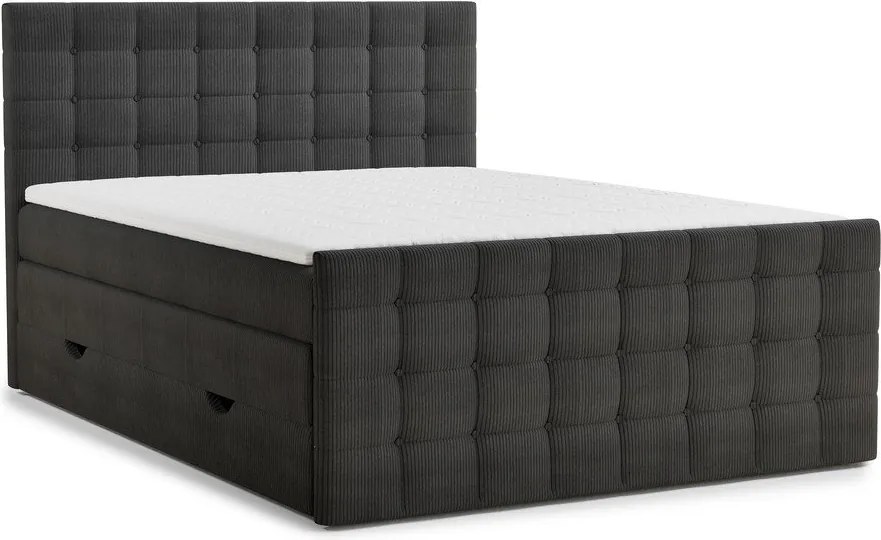Antracitová boxspring posteľ s úložným priestorom 160x200 cm Tasca – Maison de Rêve