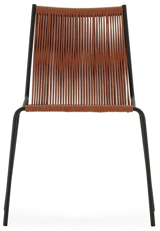 Terakotové kovové stohovateľné jedálenské stoličky v súprave 2 ks Emily – Marckeric