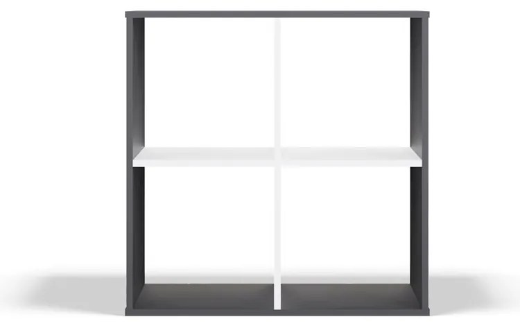 Regál Malax 2x2 74 cm antracit/bílý