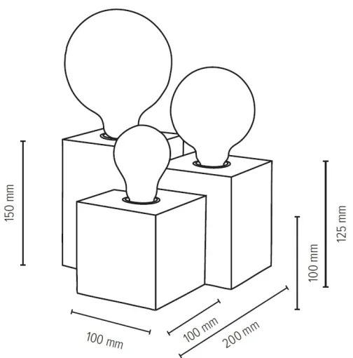 Spot-Light 2276360 - Stolná lampa VINCENT 3xE27/15W/230V