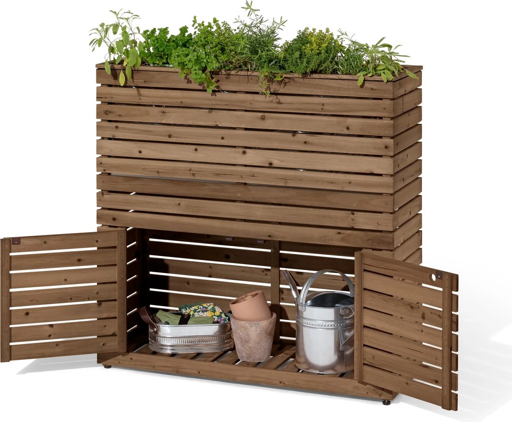 Oddeľovacia stena s kvetináčmi »Tinus« s odkladacím priestorom