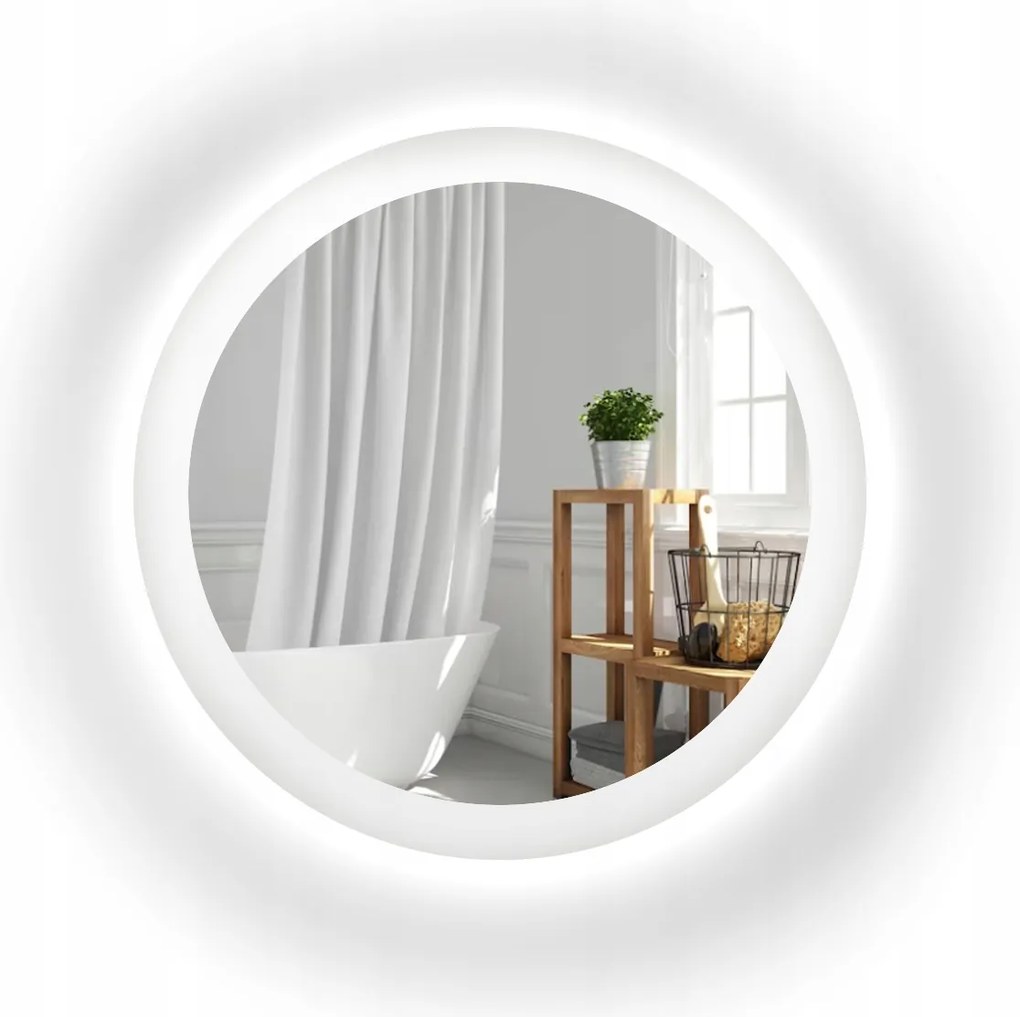 Okrúhle pieskované zrkadlo s podsvietením Capella Led Fi 160 cm