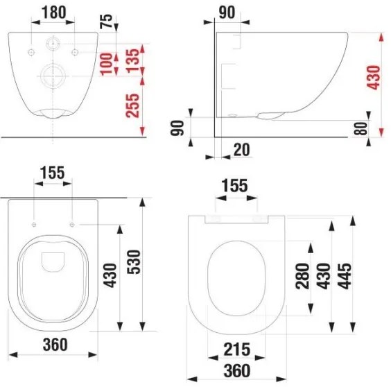 JIKA H8667140000001 -  Závesné WC MIO + WC sedátko SoftClose MIO