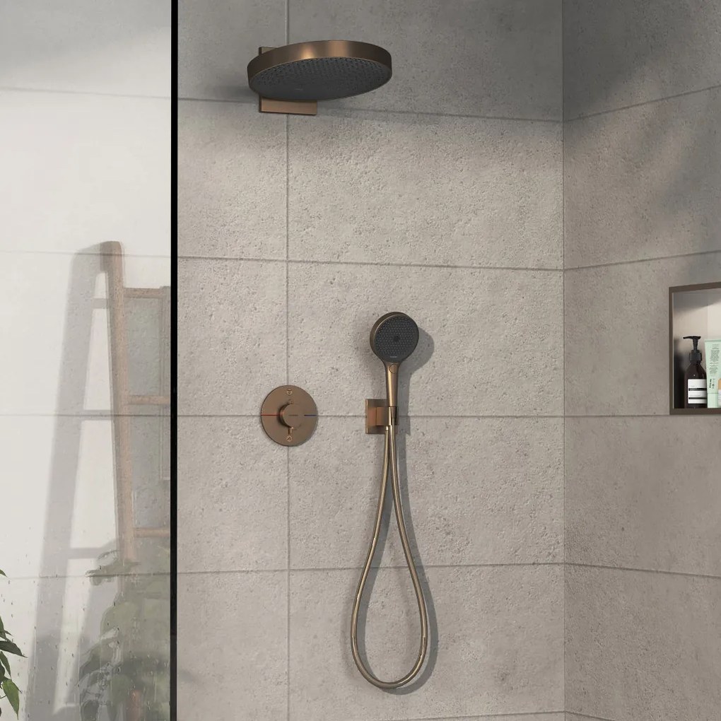 Hansgrohe ShowerSelect Comfort S - Termostat pod omietku pre 2 spotrebiče s EN1717, kartáčovaný bronz 15556140