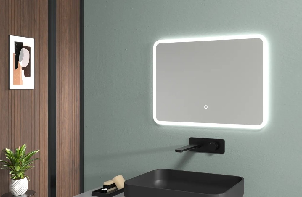 Cerano Grande, LED kúpeľňové zrkadlo 100x70 cm s vykurovacou podložkou proti zahmleniu, CER-CER-DY-2073G