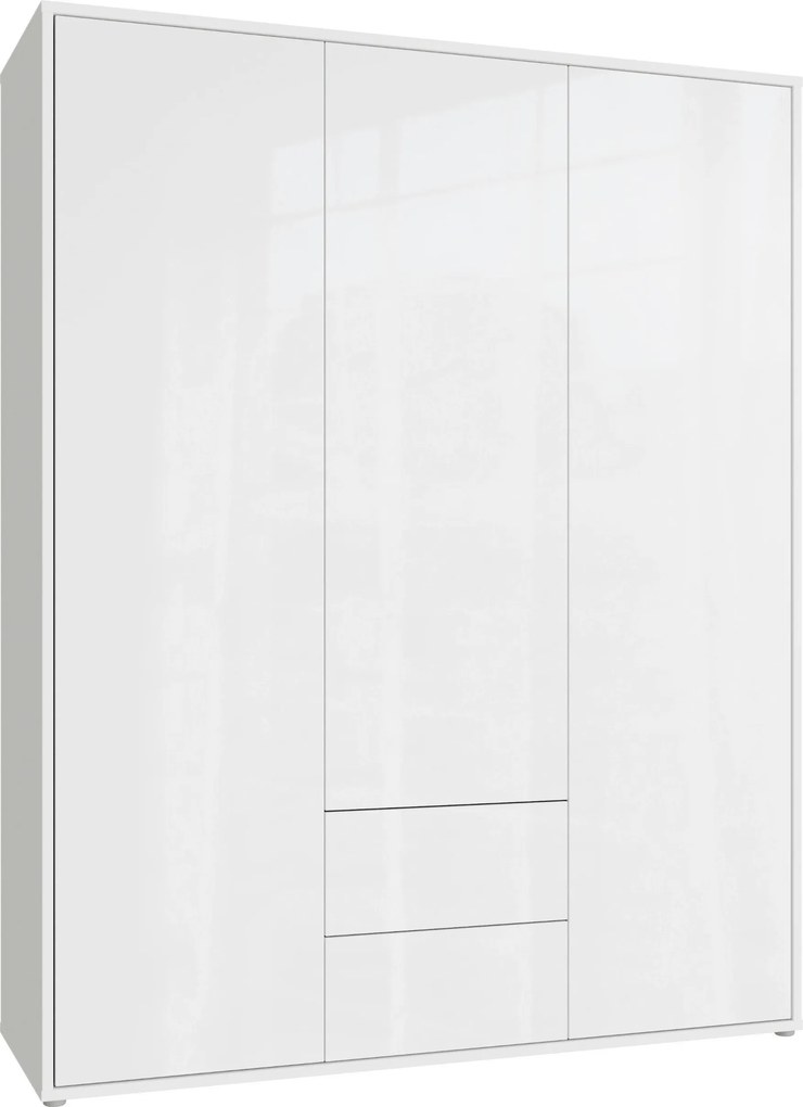 XXXLutz SKRIŇA S OTOČNÝMI DVERAMI, biela, biela s vysokým leskom, 169/214/60 cm Carryhome - Skrine - 00068701832B