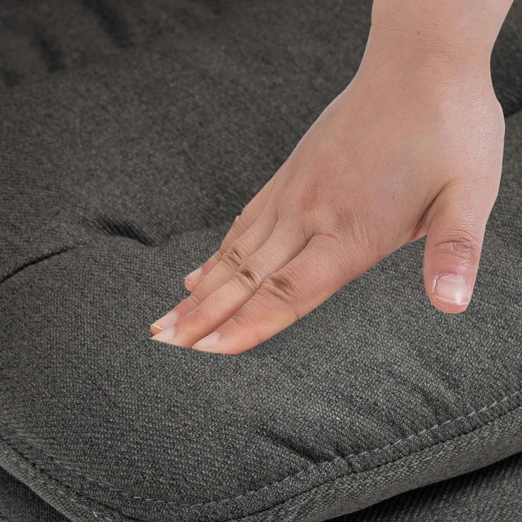 Barová stolička Damar - látka, chróm rám - tmavo šedá