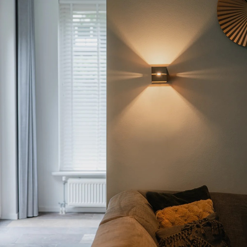 Moderná nástenná lampa tmavo bronzová - Transfer Groove