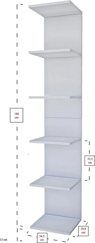 Nástenná knižnica MELANA, biela