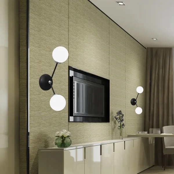 Nástenné svietidlo JOY 2xE14/40W/230V čierna/lesklý chróm