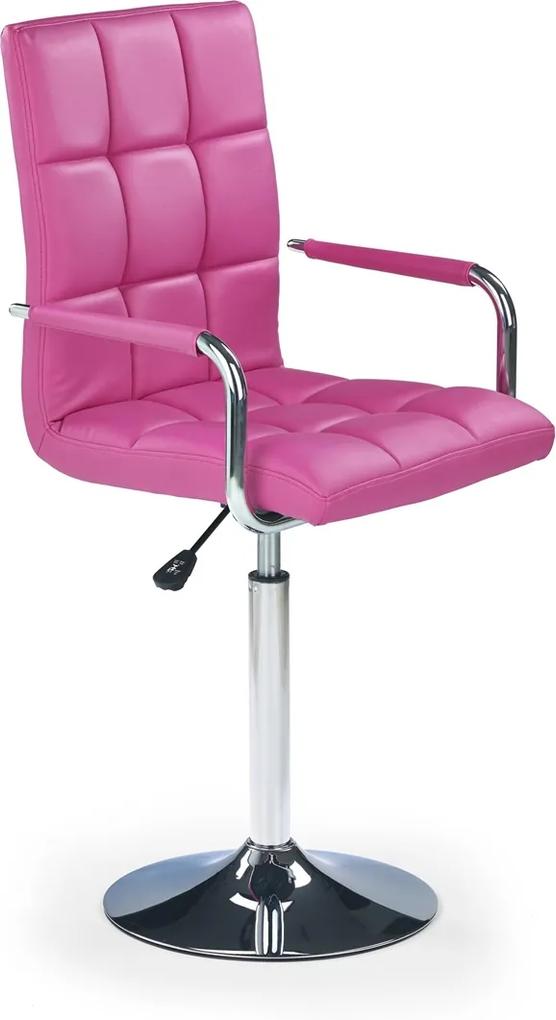 HALMAR Gonzo barová stolička ružová / chróm
