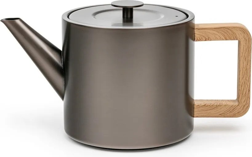 Sivá kanvica na čaj z nehrdzavejúcej ocele so sitkom 1,1 l Duet Narvik – Bredemeijer