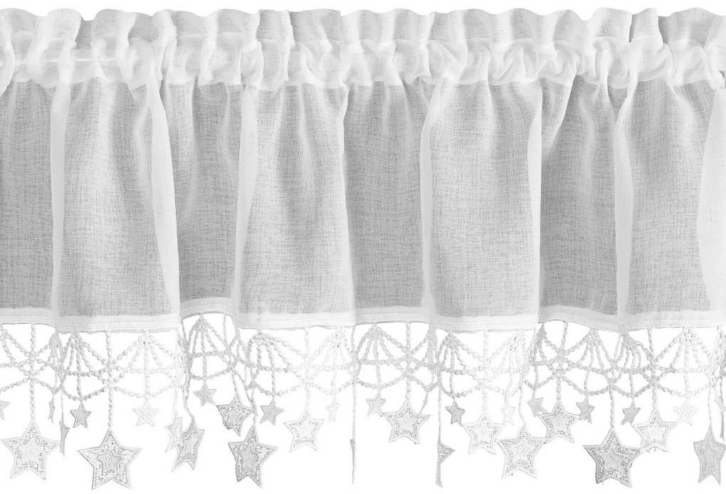 KRÁTKA VIANOČNÁ ZÁCLONA NA PÁSKE XMAS 30X150 CM HVIEZDY