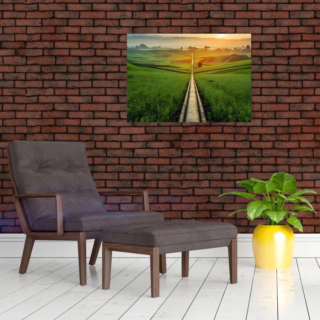 Obraz - Východ slnka nad údolím (70x50 cm)