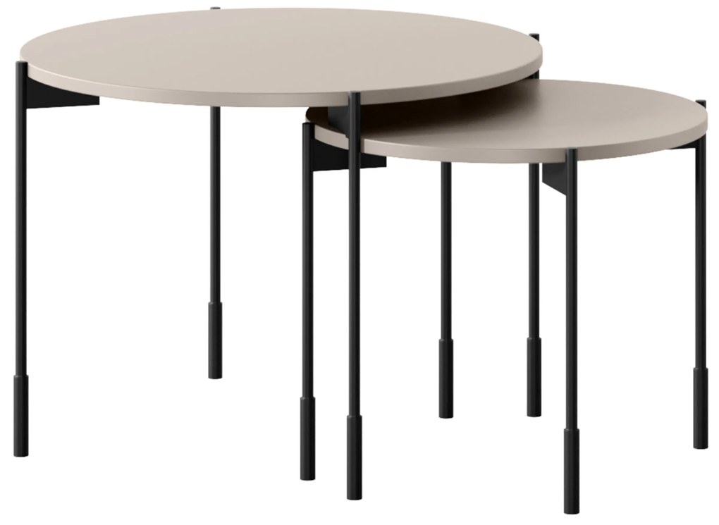 Konferenčný stolík Sonatia 45 cm okrúhly na kovových nohách - kašmír