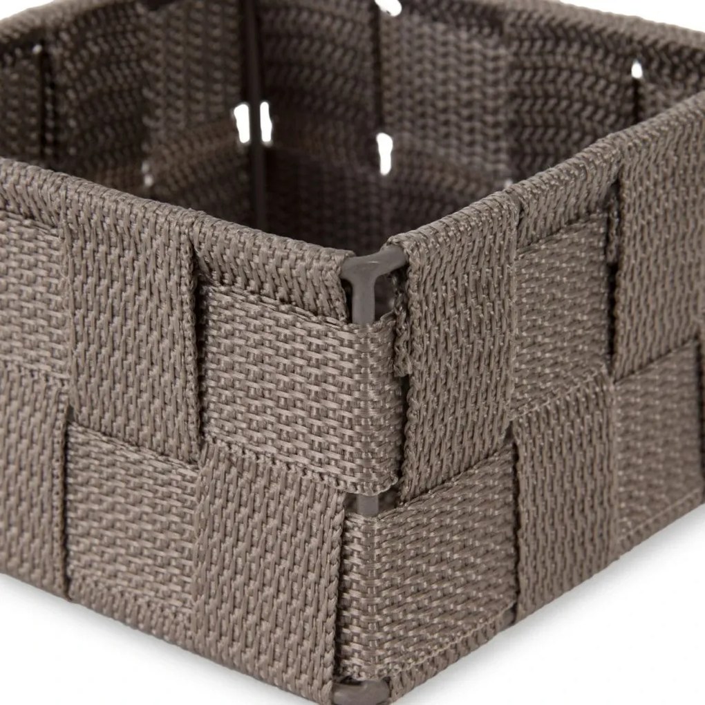Compactor Úložný organizér do zásuvky Compactor TEX - košík S, 12 x 12 x 7 cm, čokololádový, S