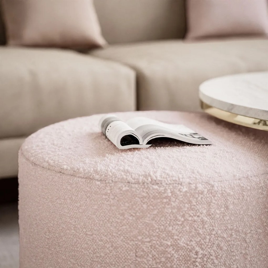 KONFERENČNÝ STOLÍK LEONARDO X ČIERNY LESK + ZLATÝ + TABURET RUŽOVÝ