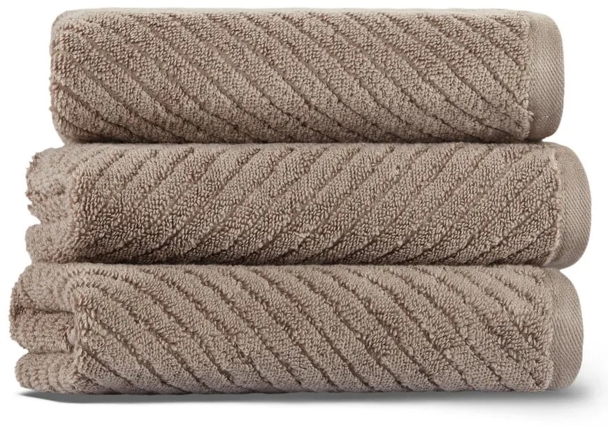 Hnedý bavlnený uterák 71x40 cm Chevron - Foutastic