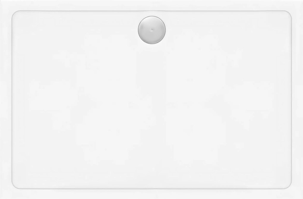 Rea Savoy, sprchová vanička 100x80x6 cm + sifón so zlatou krytkou, biela lesklá, KPL-05332