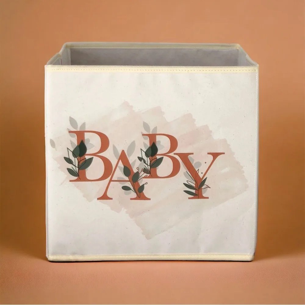 Béžový látkový úložný box 30x30x30 cm – Mioli Decor