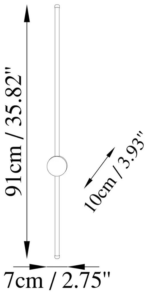 Nástenné LED svietidlo Sword II sivé