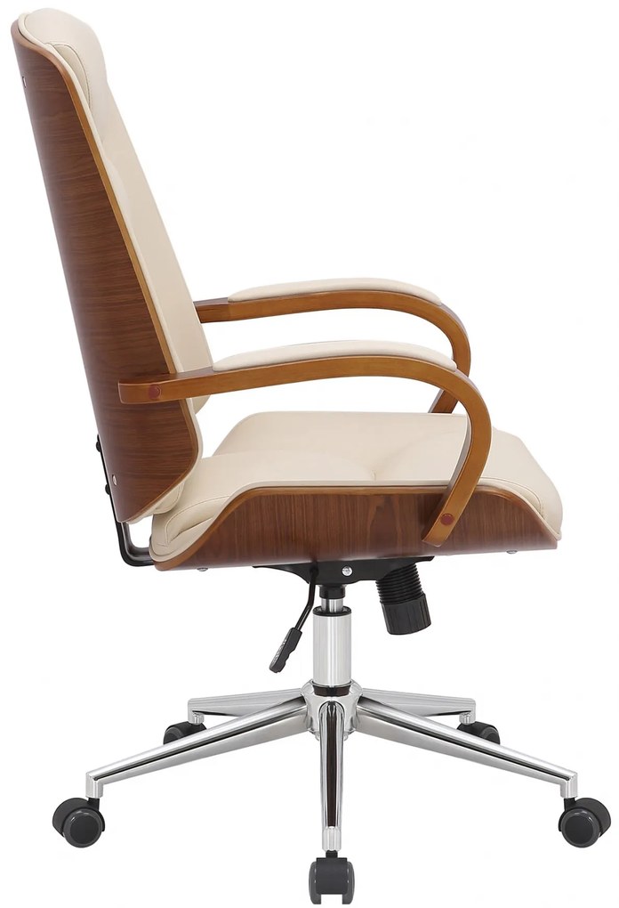 Design-Shop Kancelárska stolička Yankton - Orech / Krémová