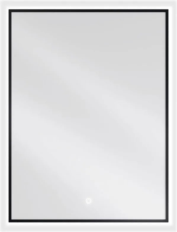 Mexen Erma kúpeľňové zrkadlo s podsvietením 60 x 80 cm, LED 6000K, ochrana proti zahmleniu, čierny rám - 9814-060-080-611-70