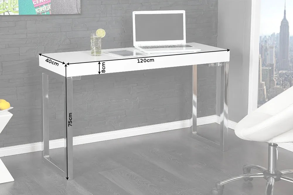 Stôl pod notebook White Desk 120x40cm white