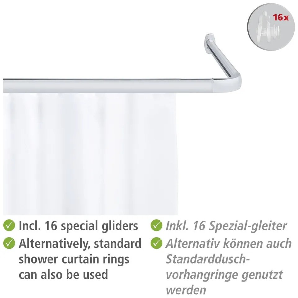 Tyč na sprchový záves v lesklo striebornej farbe Era – Wenko