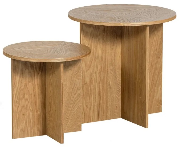 Okrúhle odkladacie stolíky v súprave 2 ks ø 45 cm Lina – WOOOD