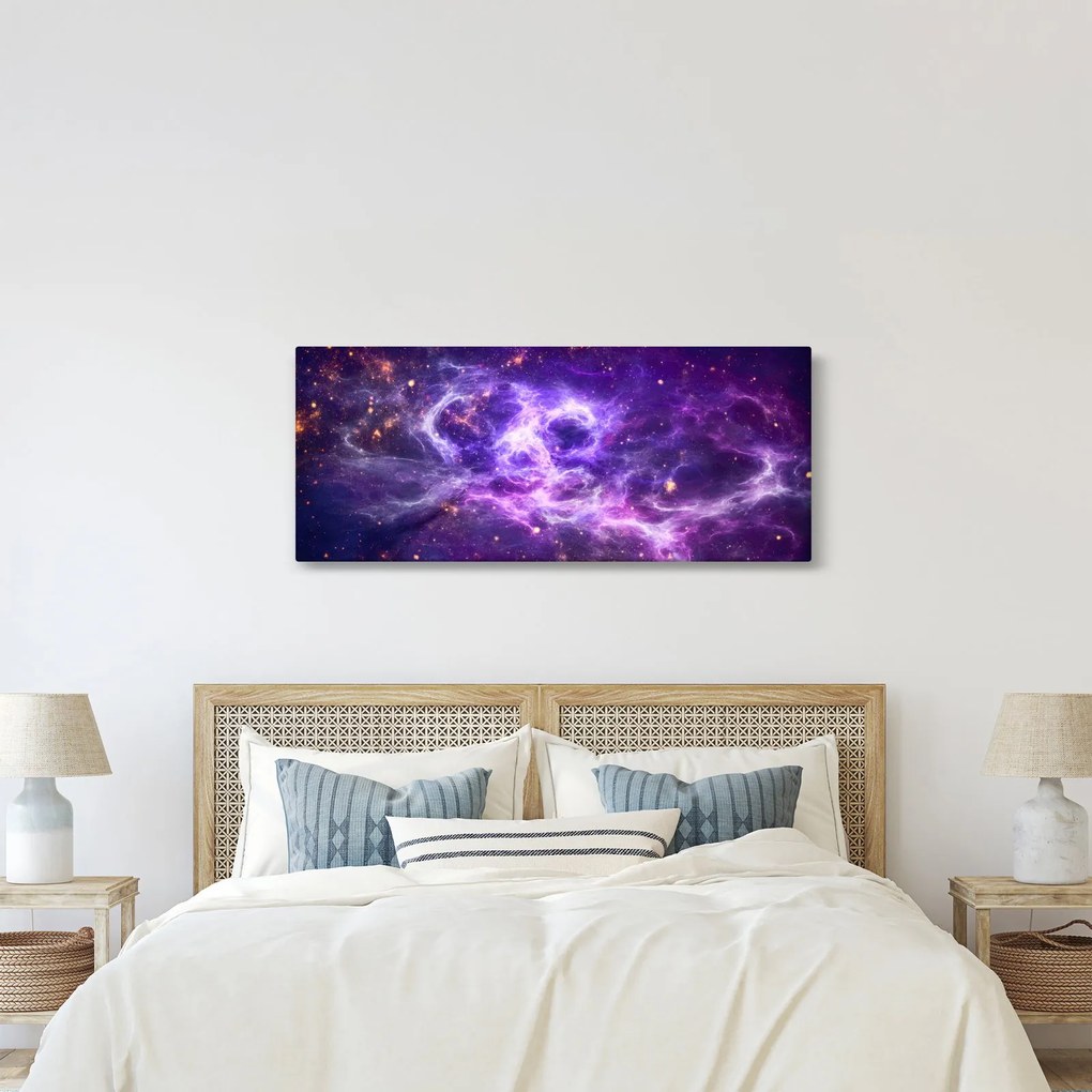Obraz - Fialový vesmír (120x50 cm)