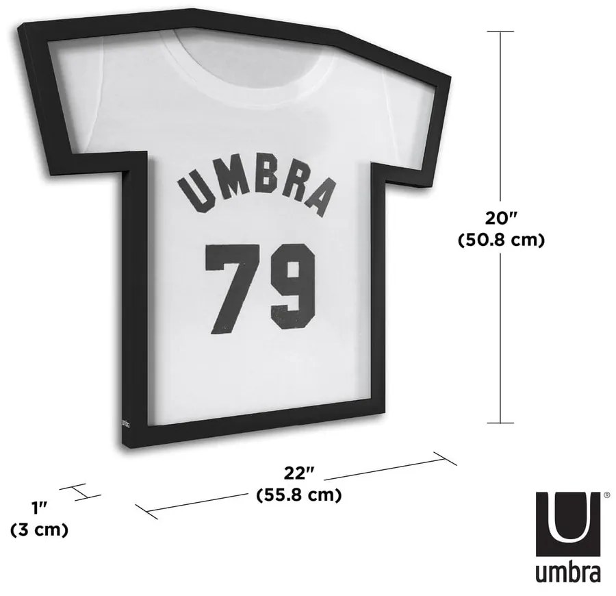 Čierny plastový rámček na stenu 50x54,5 cm T-Frame – Umbra