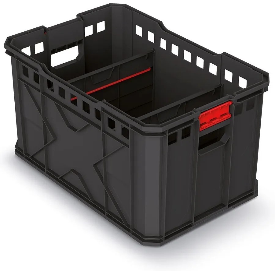 Prepravný box A, 30 cm, prepážky, čierna