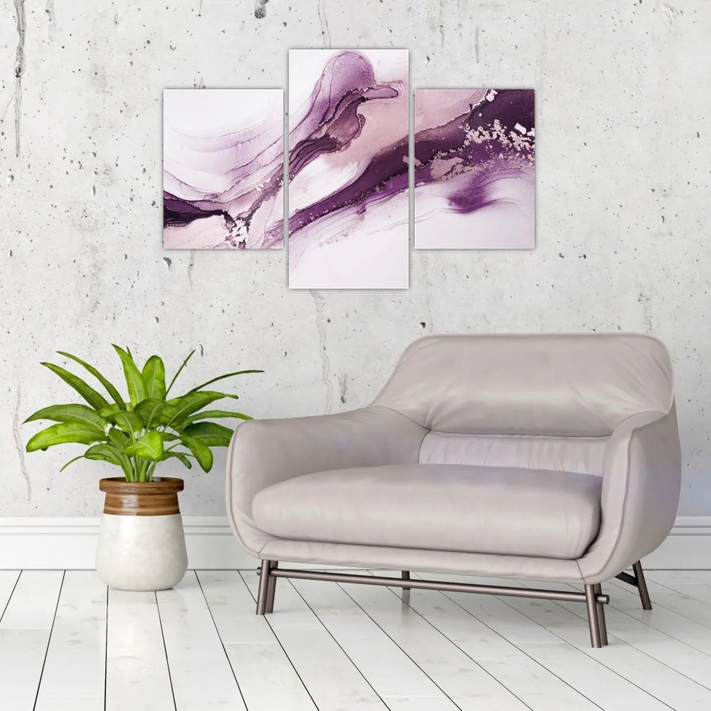 Obraz - Purple fluid art (90x60 cm)