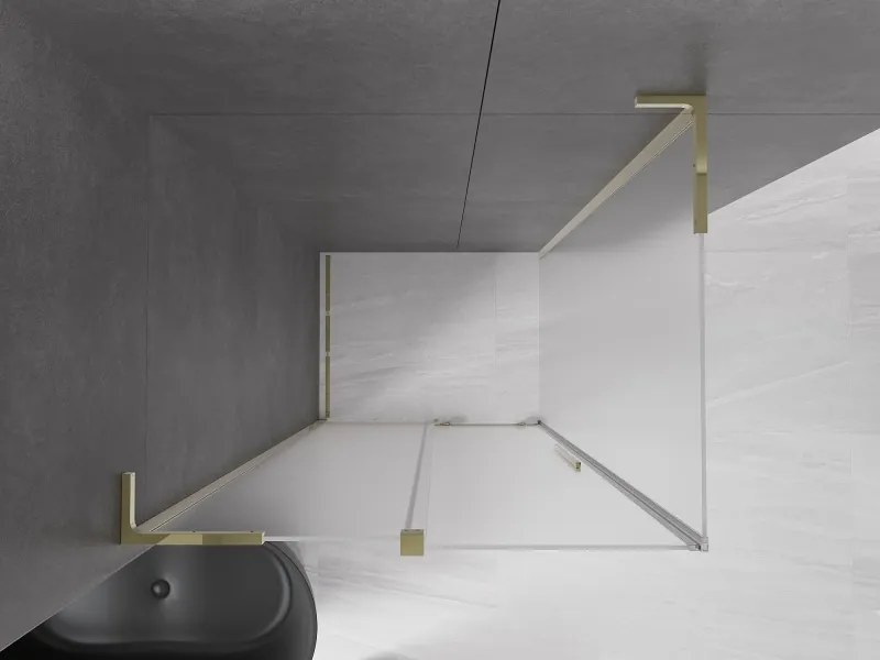 Mexen Velar L, sprchový kút s posuvnými dverami 100 x 80 cm, 8mm sklo námraza, zlatá lesklá, 871-100-080-33-50