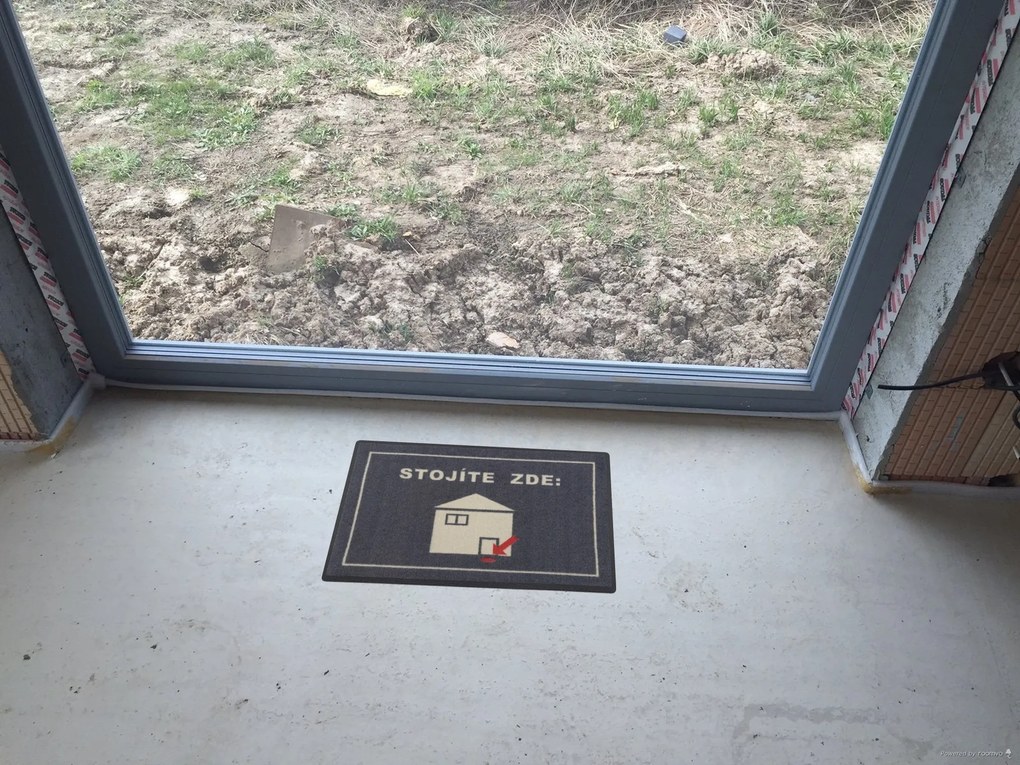 GDmats, Rohožka GPS (Stojíte zde) 40x60 cm – na von aj na doma, 40x60, šedá