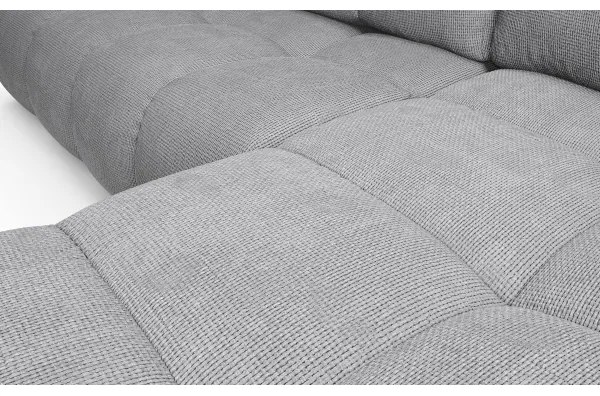 Rozkladacia rohová čalúnená sedacia súprava s úložným priestorom v tvare L ALMADA pravá sivá