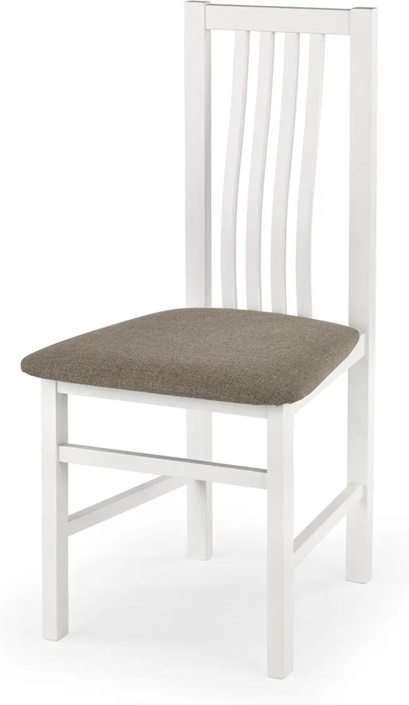 Jedálenská stolička Pawel - biela / hnedá