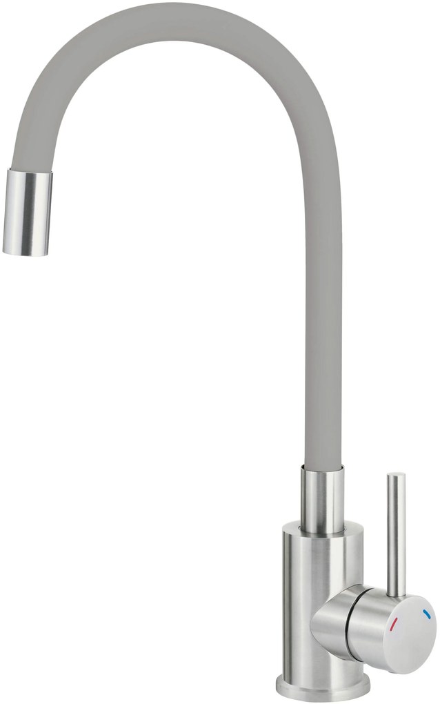 Deante Neo Luno, drezová batéria so silikónovým ramenom, šedá-oceľová, DEA-BOC_S720