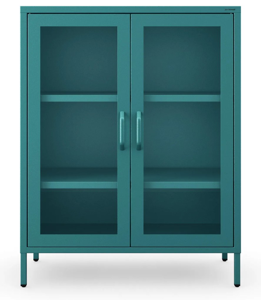 Vitrína GINA, 800 x 1015 x 400 mm, Modern: morská farba