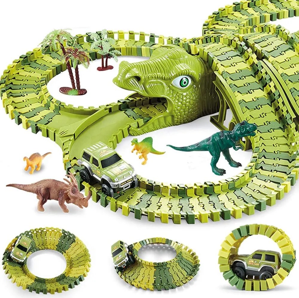 LEAN Toys Obrovské figúrky autíčok na dinosaurích dráhach