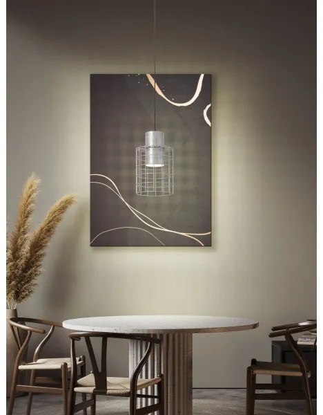 Eglo 43647 - Luster na lanku MILLIGAN 1xE27/40W/230V pr. 20 cm strieborná