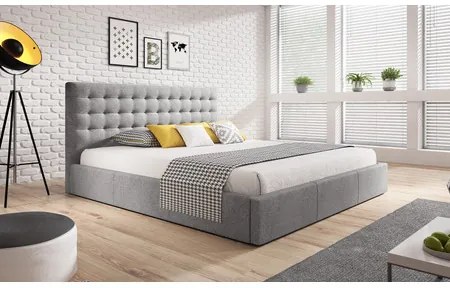 Čalúnená posteľ VERO rozmer 80x200 cm - sivá